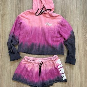 ❌SOLD ON M❌ VS PINK OMBRÉ SHORTS SET SWEATS SET X-SMALL